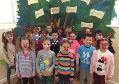 Year 3 with their red noses and mad hair.