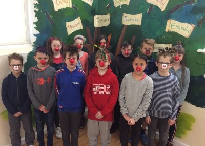 Year 5 with their red noses and mad hair.