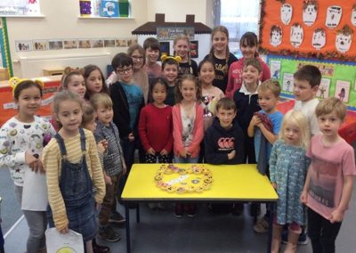 Willow with their Pudsey themed cakes.