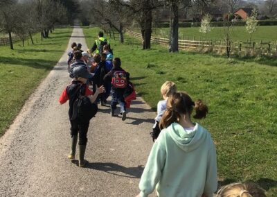 A sunny walk back to school.